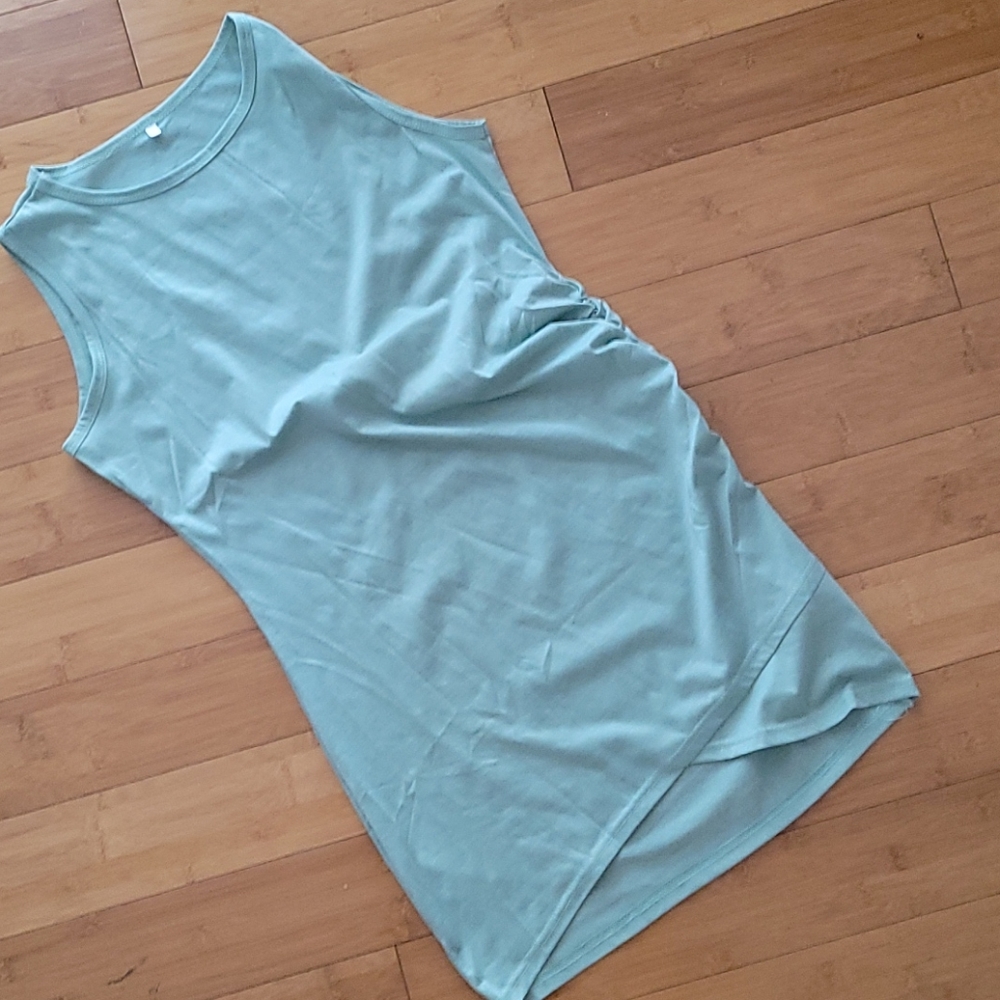 Pale sage green tulip hem dress sleeveless